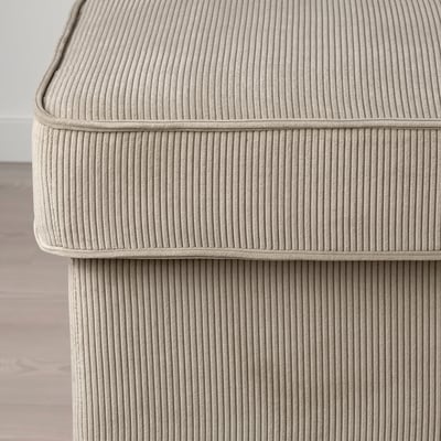 Primeiro plano da textura detallada do cordón de STRANDMON, mostrando unha tapicería duradeira e suave.