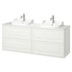 TÄNNFORSEN lavabo dobre lavabo branco, deseño clásico, montado en parede con caixóns, billas cromadas pulidas.