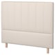 Cabeceira TJÅLLE: cor crema, rectangular, tapizada con tecido resistente, recolchado suave, deseño de costura moderno.