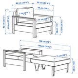 TORNSBORG Cadeira de brazos cama, Naggen beixe/piñeiro