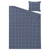 Conxunto de roupa de cama azul, TORNTUSS. Feito de flanel de algodón suave, inclúe duvet e fundas de almofadas.