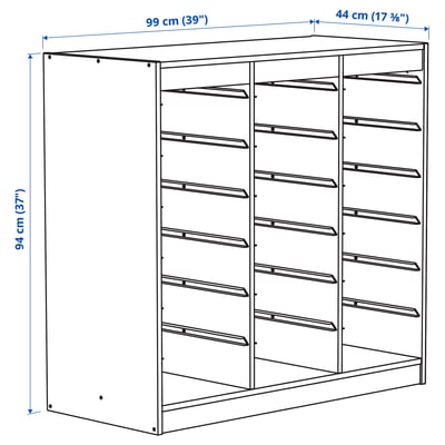 TROFAST Estrutura, branco/separador de cuartos, 99x44x94 cm