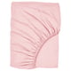 Unha saba de cama rosa clara con tecido nítido e denso e bordos elásticos, deseñada para colchóns de ata 26 cm de espesor.