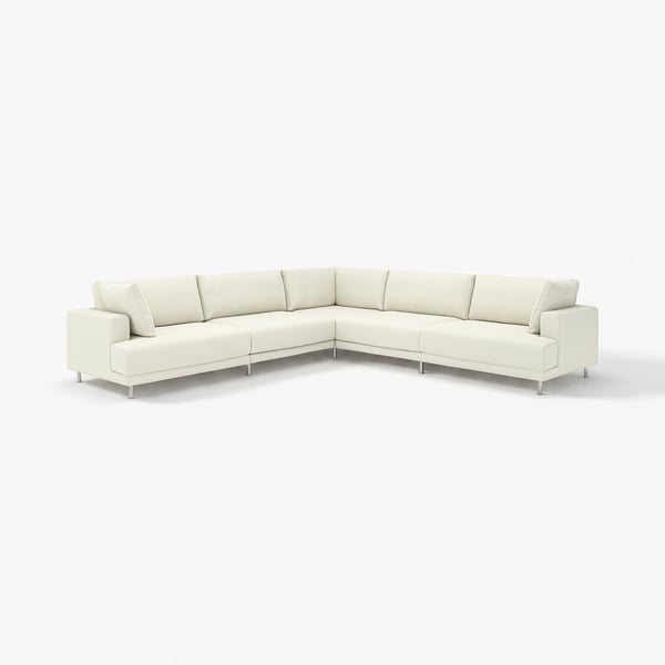 Sofá modular crema UPPÅKRA, moderno, acolchado, con patas metálicas, perfecto para relaxarse en familia.