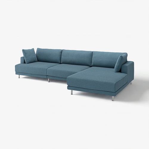 UPPÅKRA Sofá modular 4,5 prazas, con chaiselongue drta/Axvall azul agrisado escuro