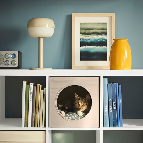 UTSÅDD Casa para gatos, beixe, 33x38x33 cm