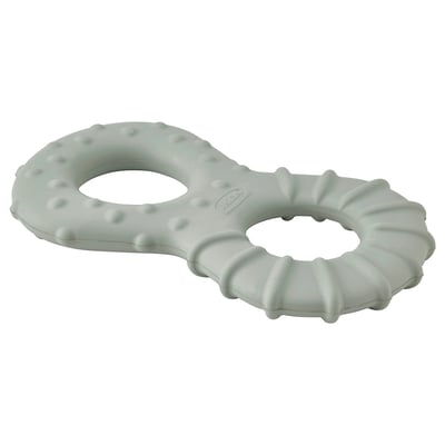 Xoguete para cans verde claro, marca UTSÅDD, feito de caucho natural, deseño de denticións, dous aneis interconectados con superficie texturizada.