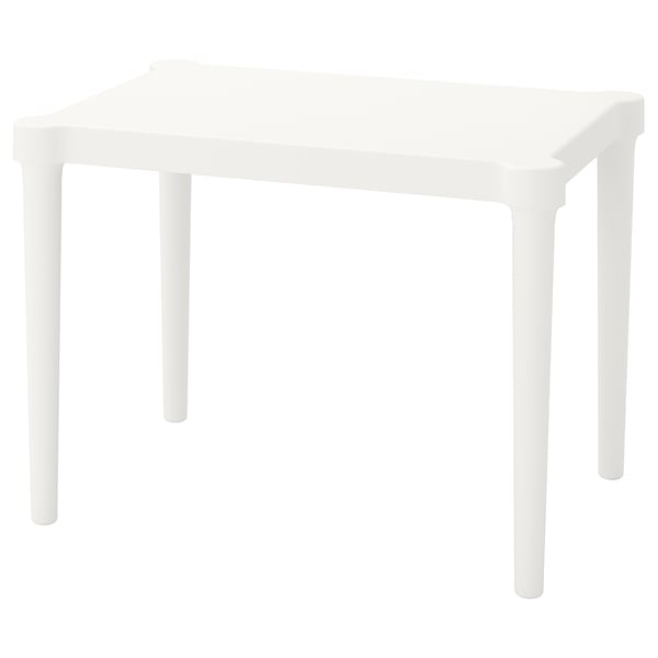 Mesa infantil cadrada branca, polipropileno, interior / exterior.