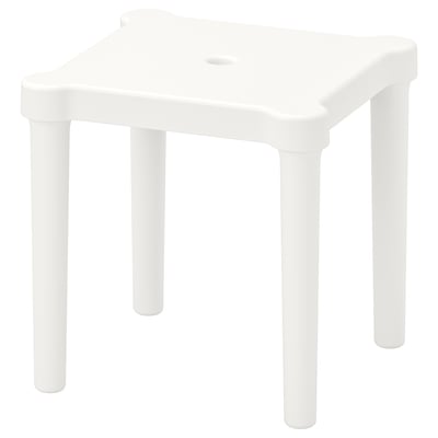 UTTER taburete infantil branco, cadrado, plástico.