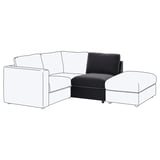 Representa un moderno sofá seccional en forma de L chamado VIMLE en branco e negro, cun deseño elegante con tapicería de veludo de peluche.