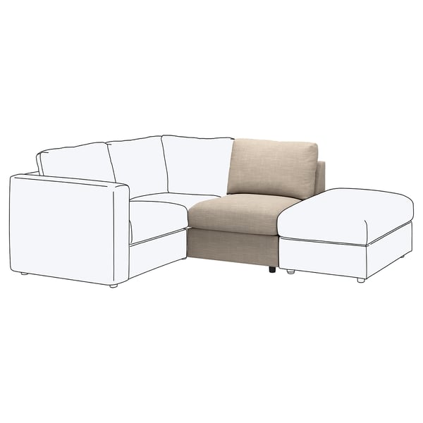 Sofá seccional VILLE, gris-beige, deseño cadrado, estilo moderno, con cuberta lavable.