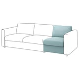 Sofá moderno VIMLE, branco con acentos turquesa, coxíns de peluche, deseño elegante, tecido de poliéster resistente.