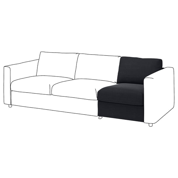Sofá VIMLE en branco e negro, deseño moderno, tapicería duradeira.