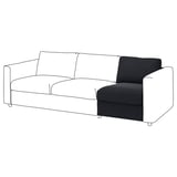 Sofá VIMLE en branco e negro, deseño moderno, tapicería duradeira.