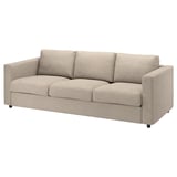 Un sofá ikea VIMLE beige, rectangular, cun deseño moderno e elegante, e asentos e respaldo acolchados.