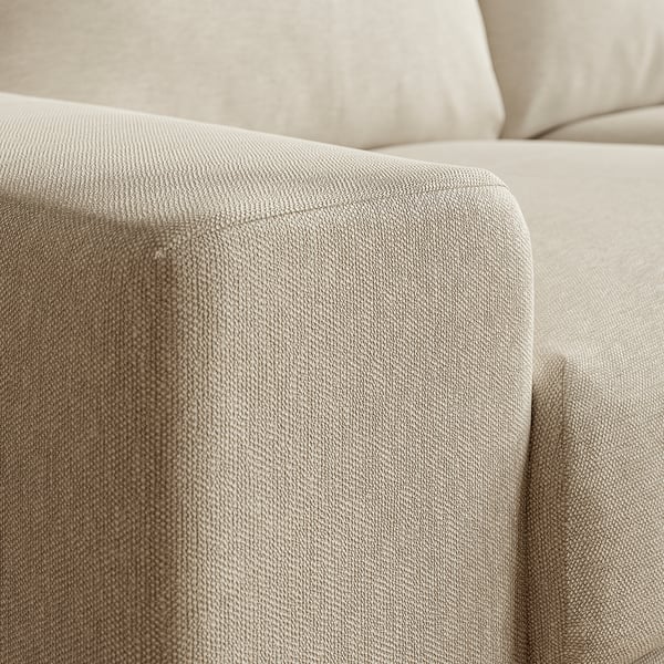 VIMLE Sofá 3 prazas, con repousabrazos anchos/Knäbäck beixe claro