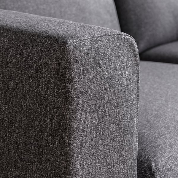 VIMLE Sofá 4 +chaiselongue, con repousabrazos anchos/Gunnared gris
