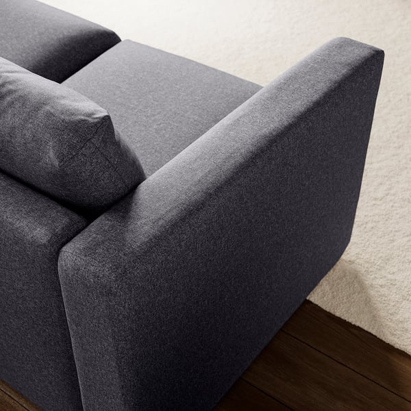 VIMLE Sofá 4 +chaiselongue, con repousabrazos anchos/Gunnared gris