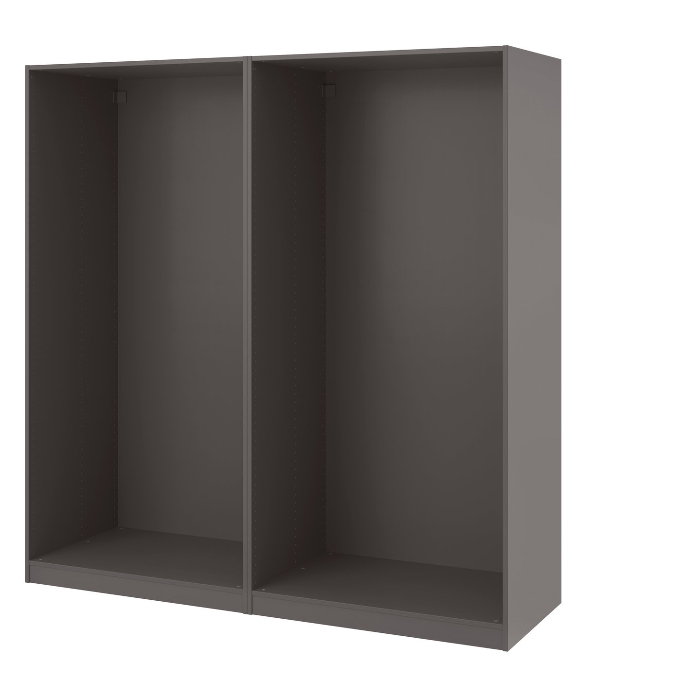 IKEA PAX 2 garderobsstommar, mörkgrå, 200x58x201 cm