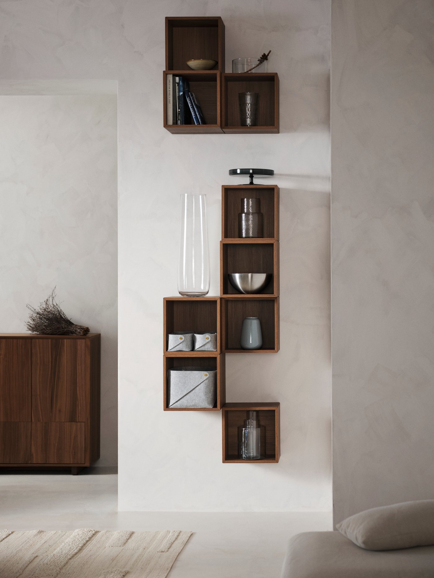 An EKET wardrobe in brown walnut