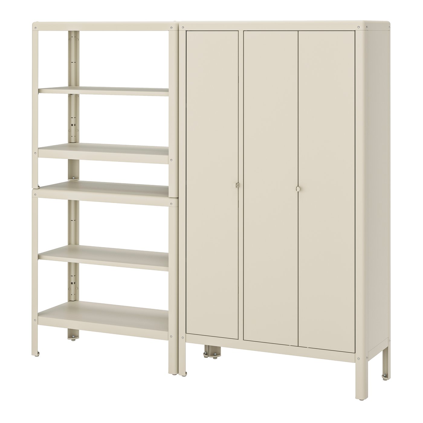 IKEA - KOLBJÖRN hylly + kaappi, beige/ulkokäyttöön sisäkäyttöön