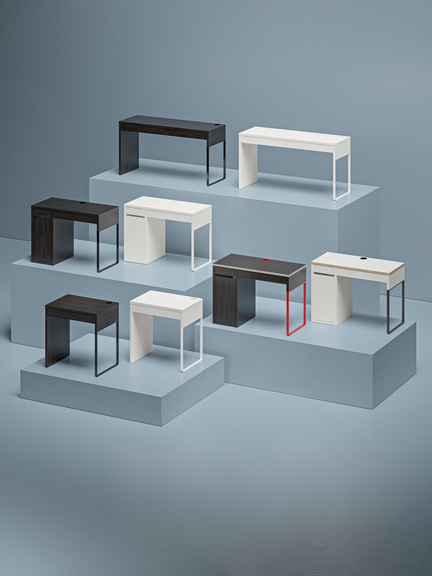 A white MICKE desk