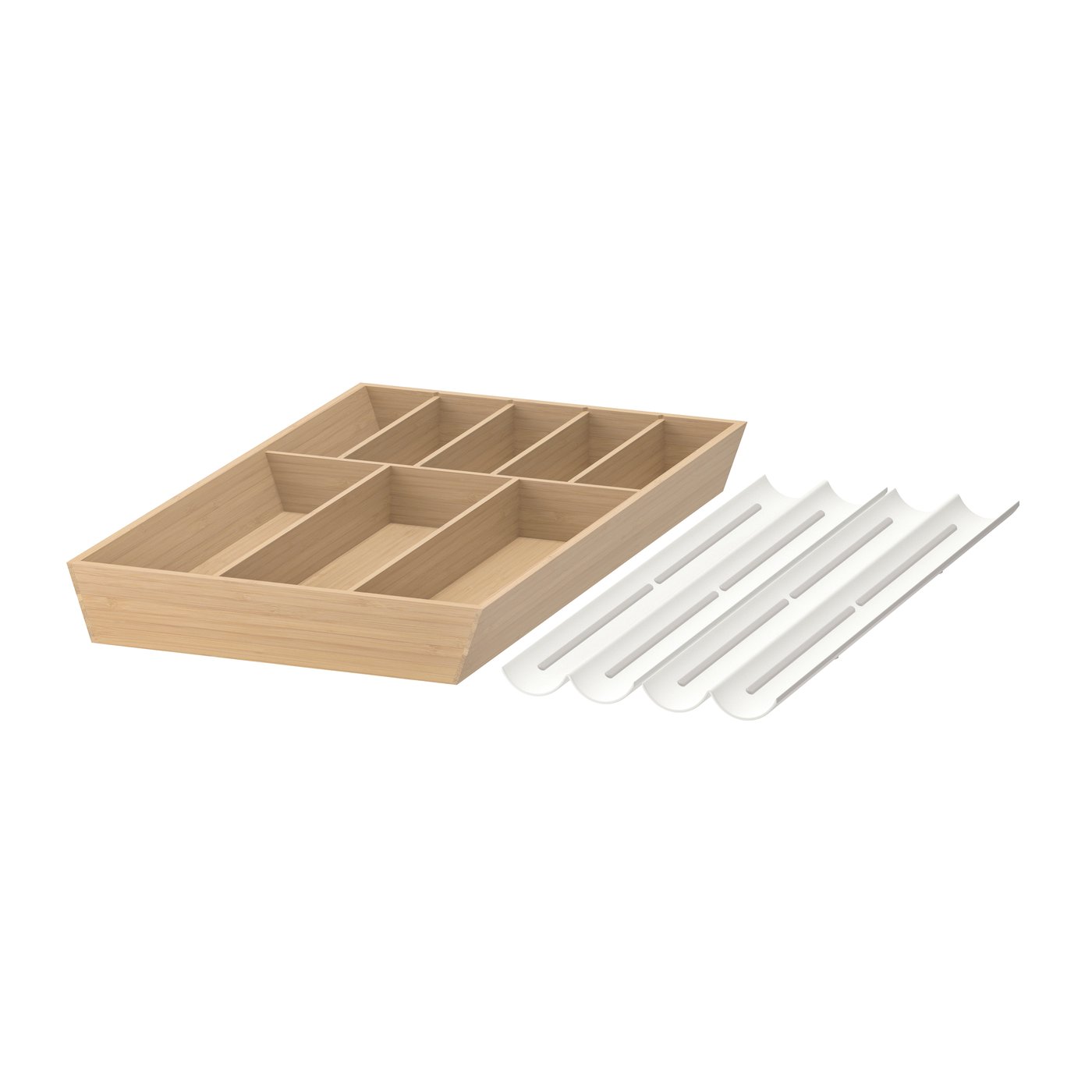 IKEA UPPDATERA besticklåda/kryddfack, vit/bambu, 52x50 cm