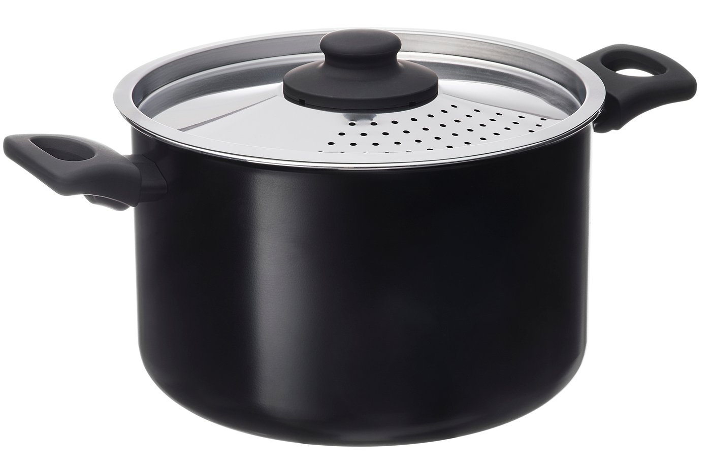IKEA HEMLAGAD gryta med lock, non-stick beläggning svart, 5 l