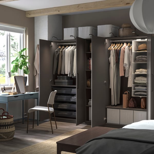 A dark grey/dark grey PAX wardrobe