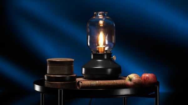 A dimmable anthracite TÄRNABY table lamp