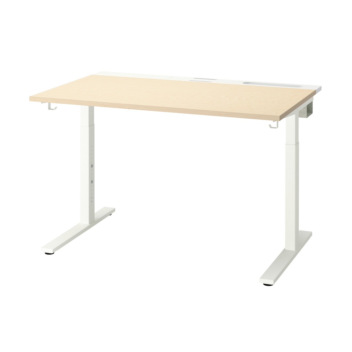 IKEA - MITTZON työpöytä, koivuviilu/valkoinen