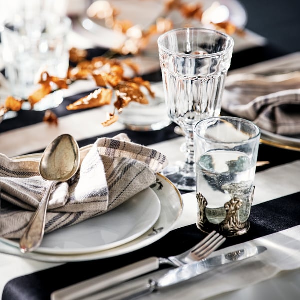 A clear glass POKAL wine glass