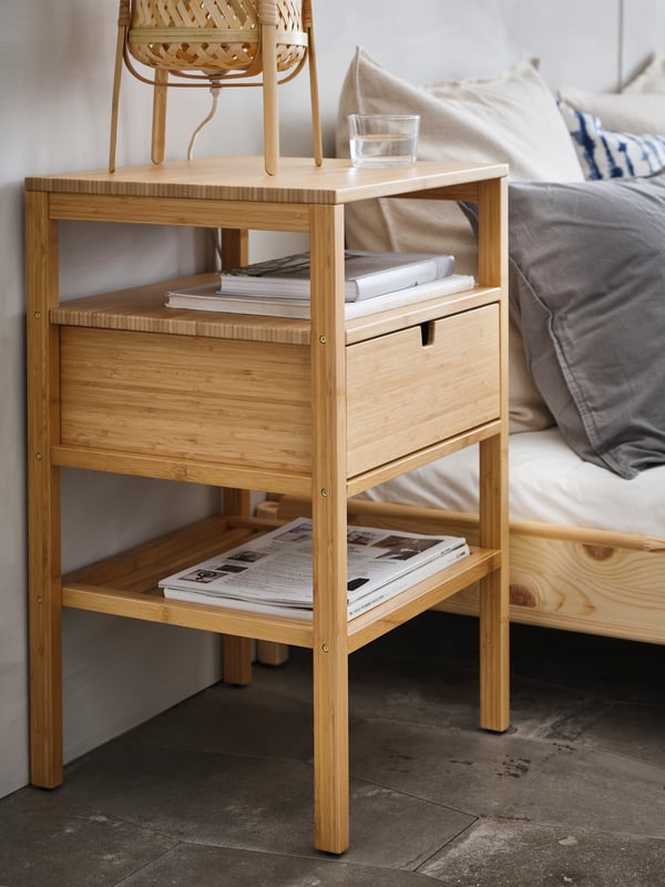 A bamboo NORDKISA bedside table