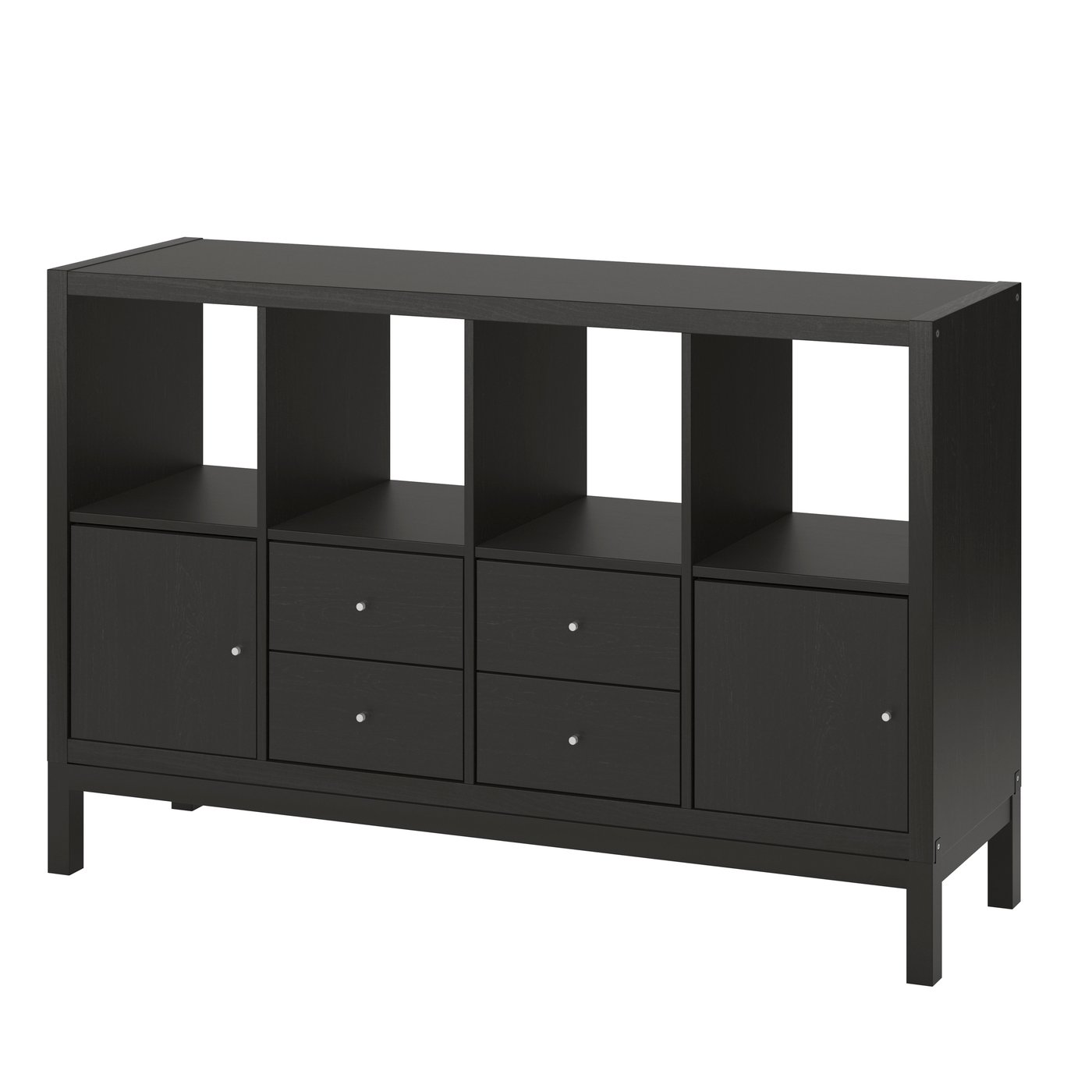 Kallax Estanteria Con Soporte Con 2 Puertas 4 Cajones Negro Marron S59552914
