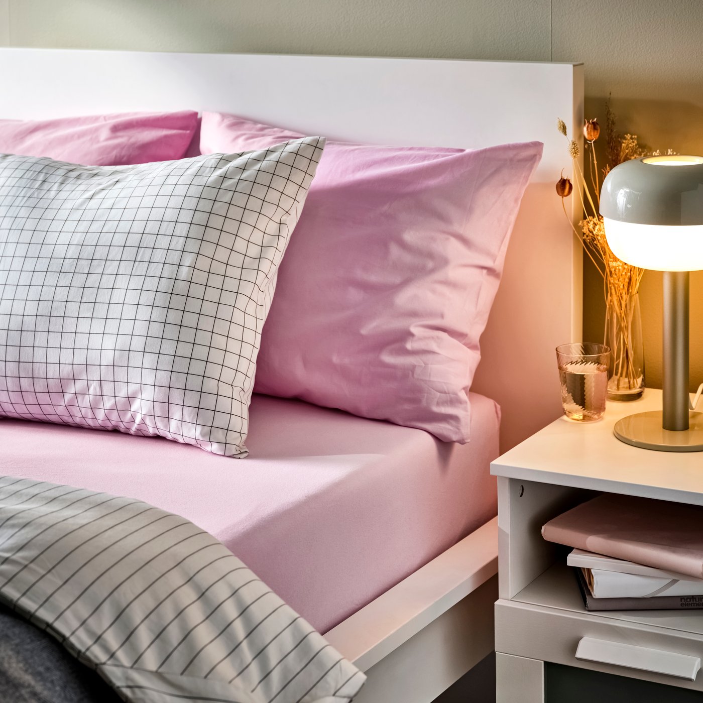Ikea Dvala Fitted Sheet, Pink, Twin X-long