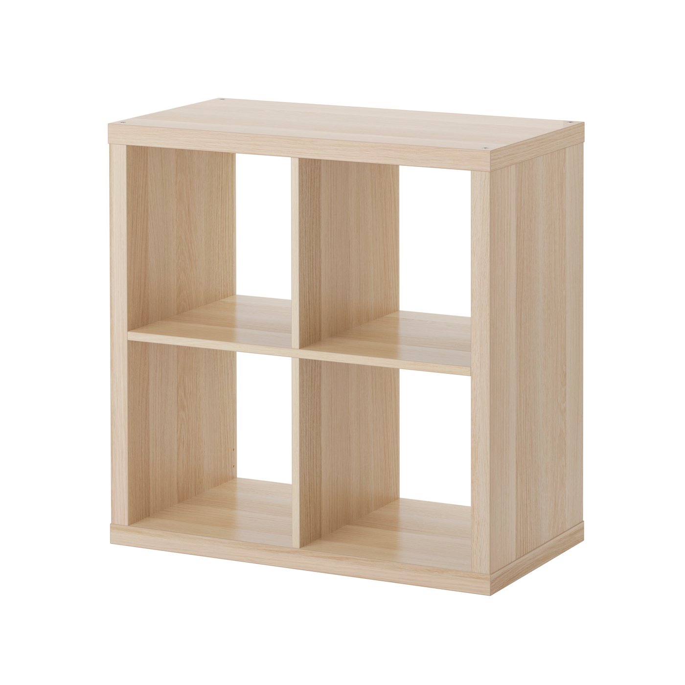 IKEA KALLAX hylla, vitlaserad ekeffekt, 77x77 cm
