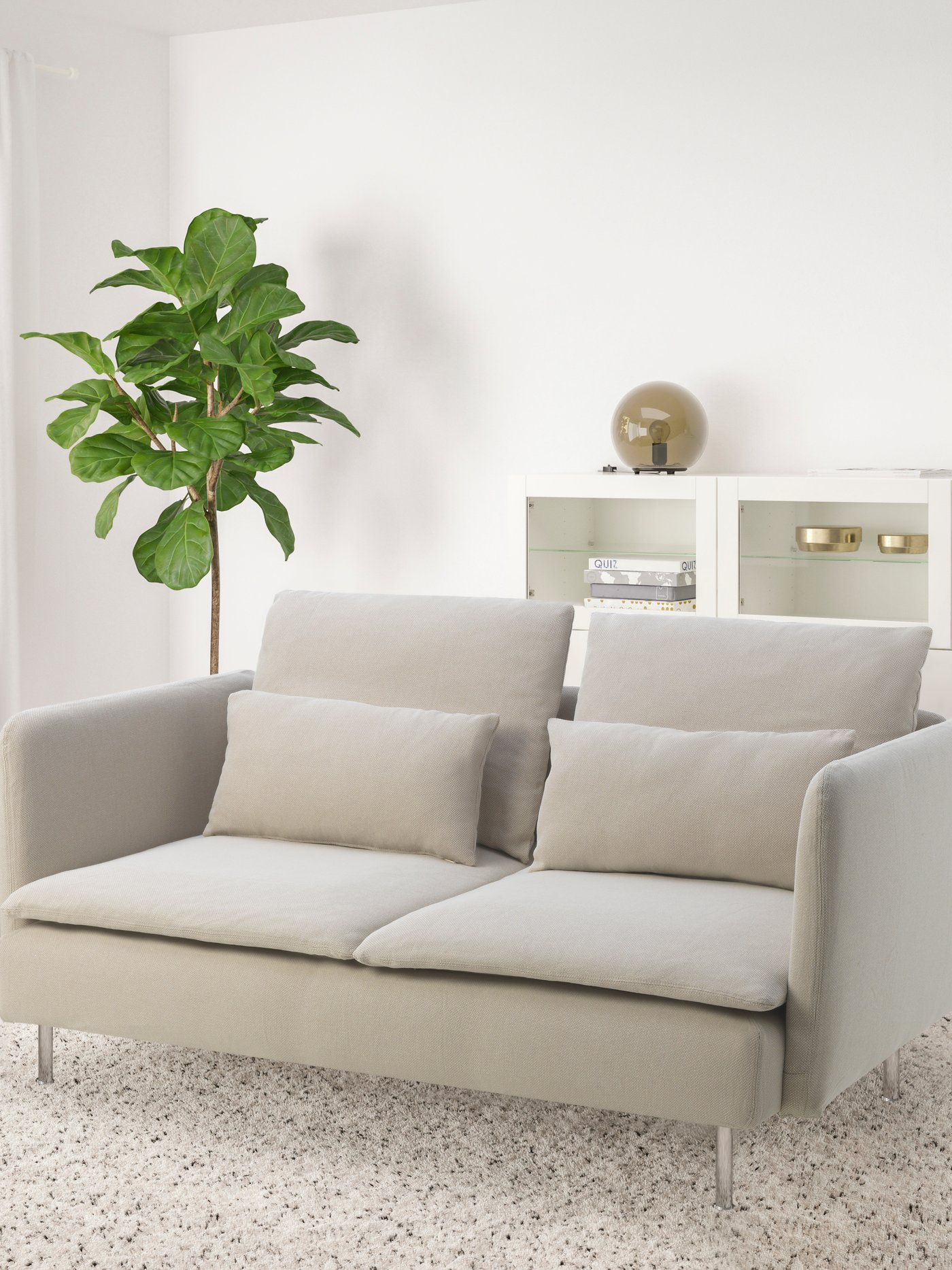 A Fridtuna light beige SÖDERHAMN compact 3-seat sofa