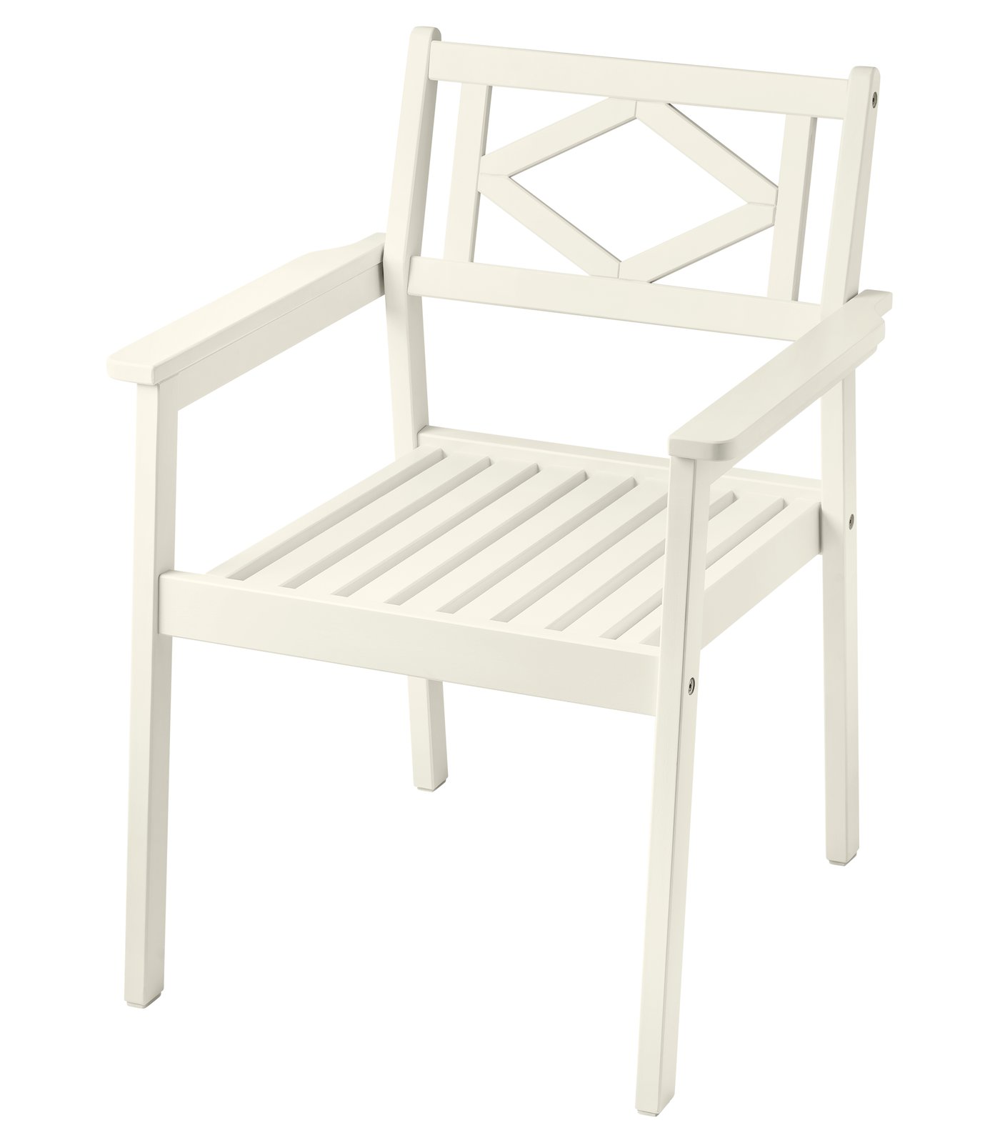 IKEA BONDHOLMEN karmstol, utomhus, vit/beige