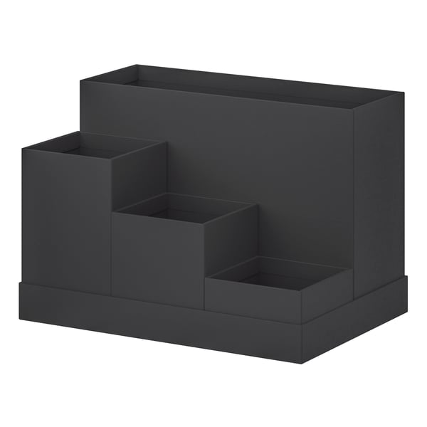 A black TJENA desk organiser