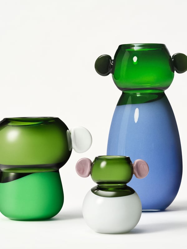 A glass/white/green pink IKEA PS 2026 vase