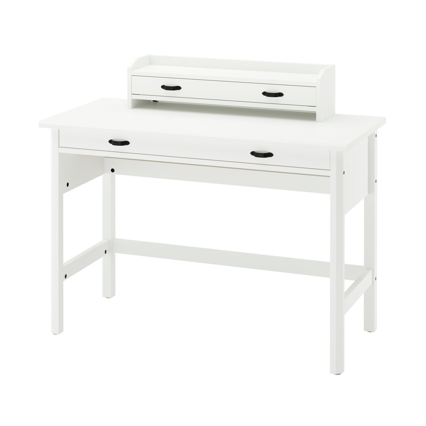 IKEA BRYTNING skrivbord med påbyggnadsdel, vit, 110x53 cm