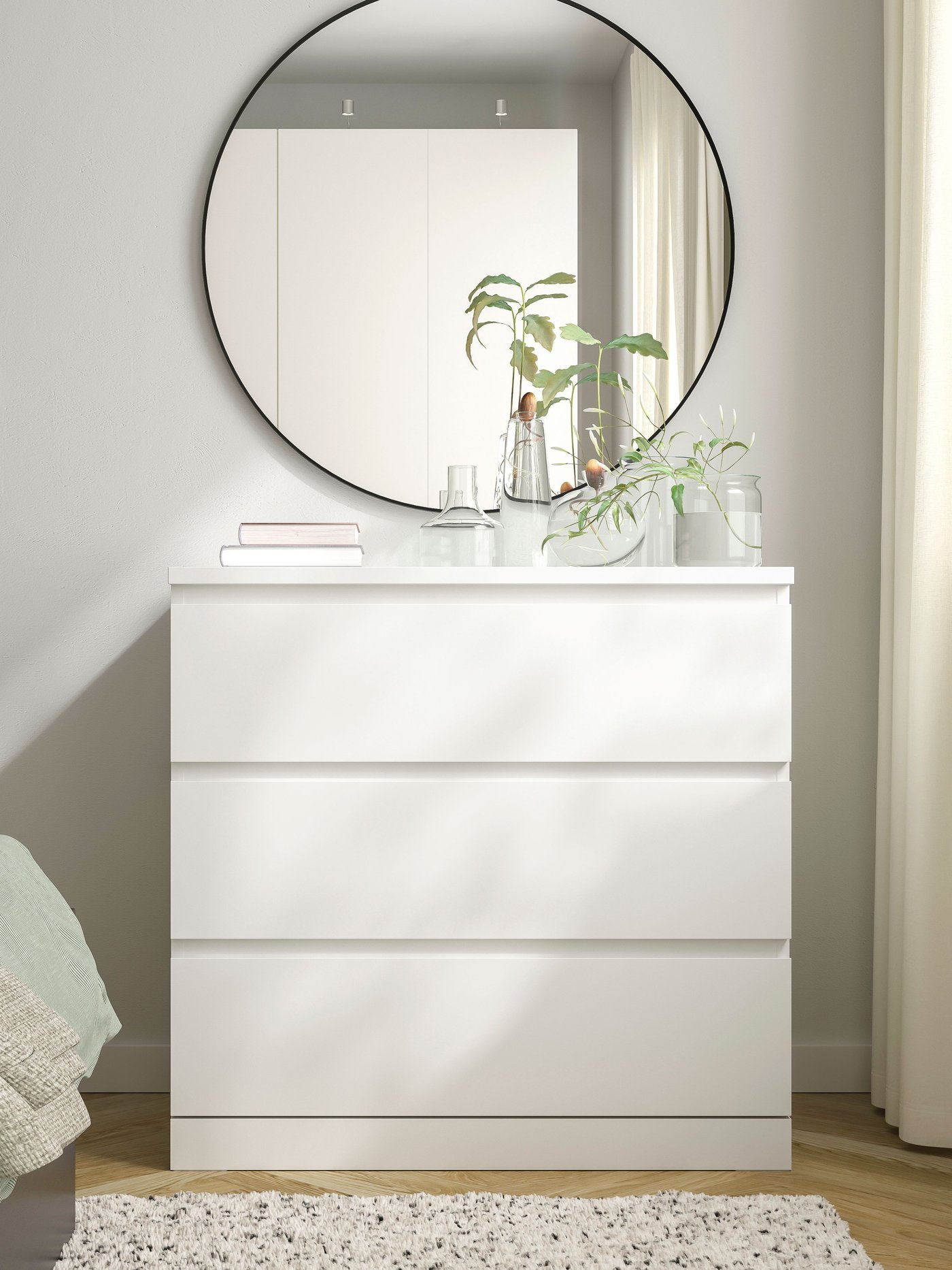 A clear glass KARAFF carafe