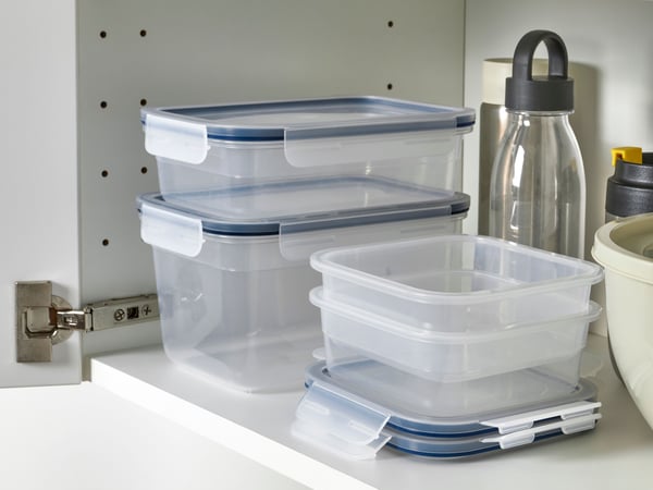 A plastic IKEA 365+ food container with lid