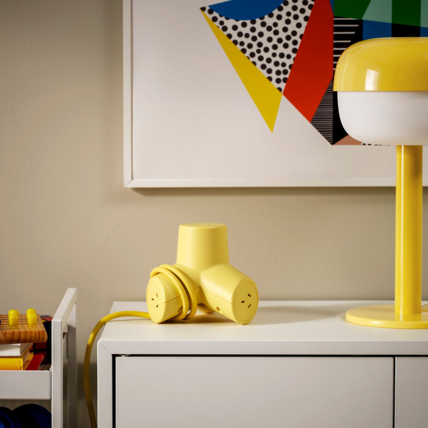 A beige BLÅSVERK table lamp