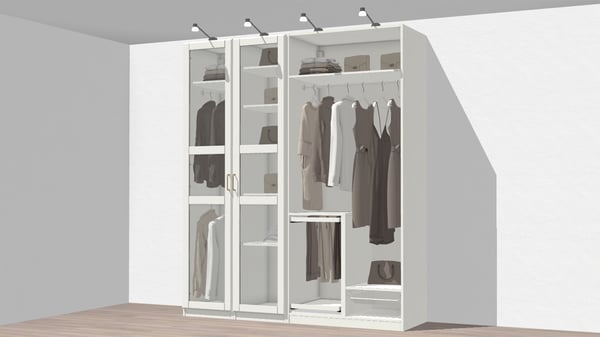 Projekt szafy PAX stworzony w narzędziu do planowania.