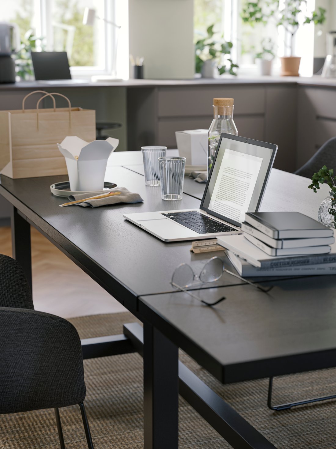 An elegant and modern grey kitchen with smooth fronts - IKEA