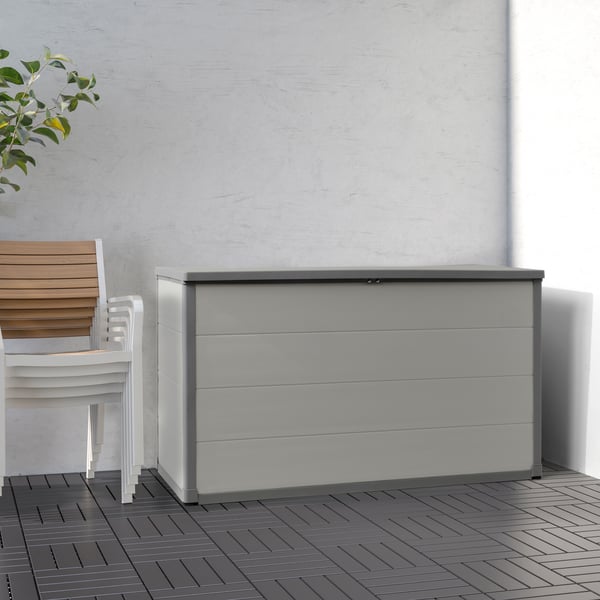 A light grey/grey VRENEN storage box, outdoor