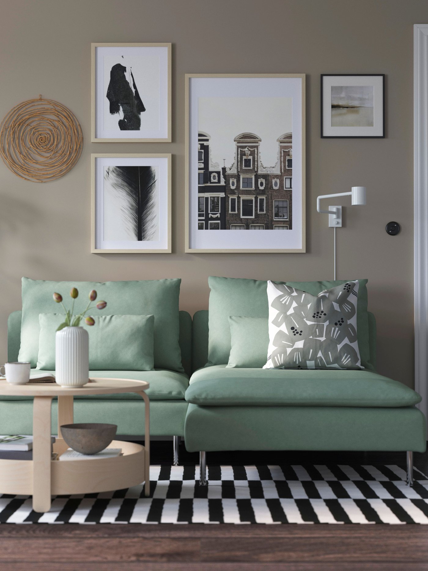 A Tallmyra světle zelená 3místná sekce SÖDERHAMN