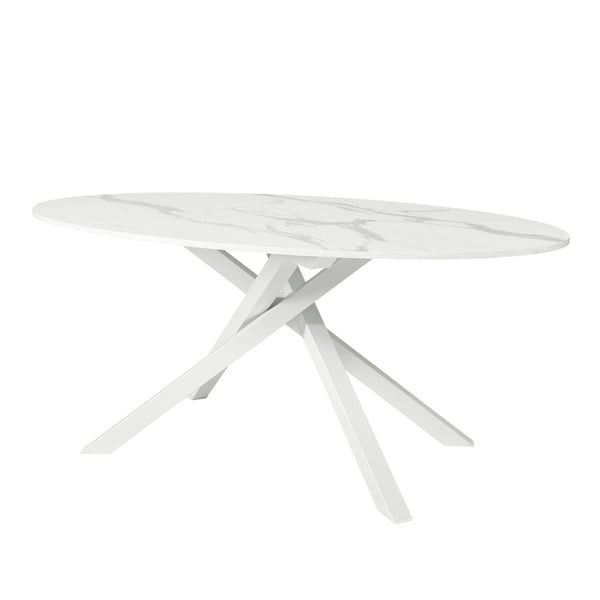A white marble effect MARIEDAMM table