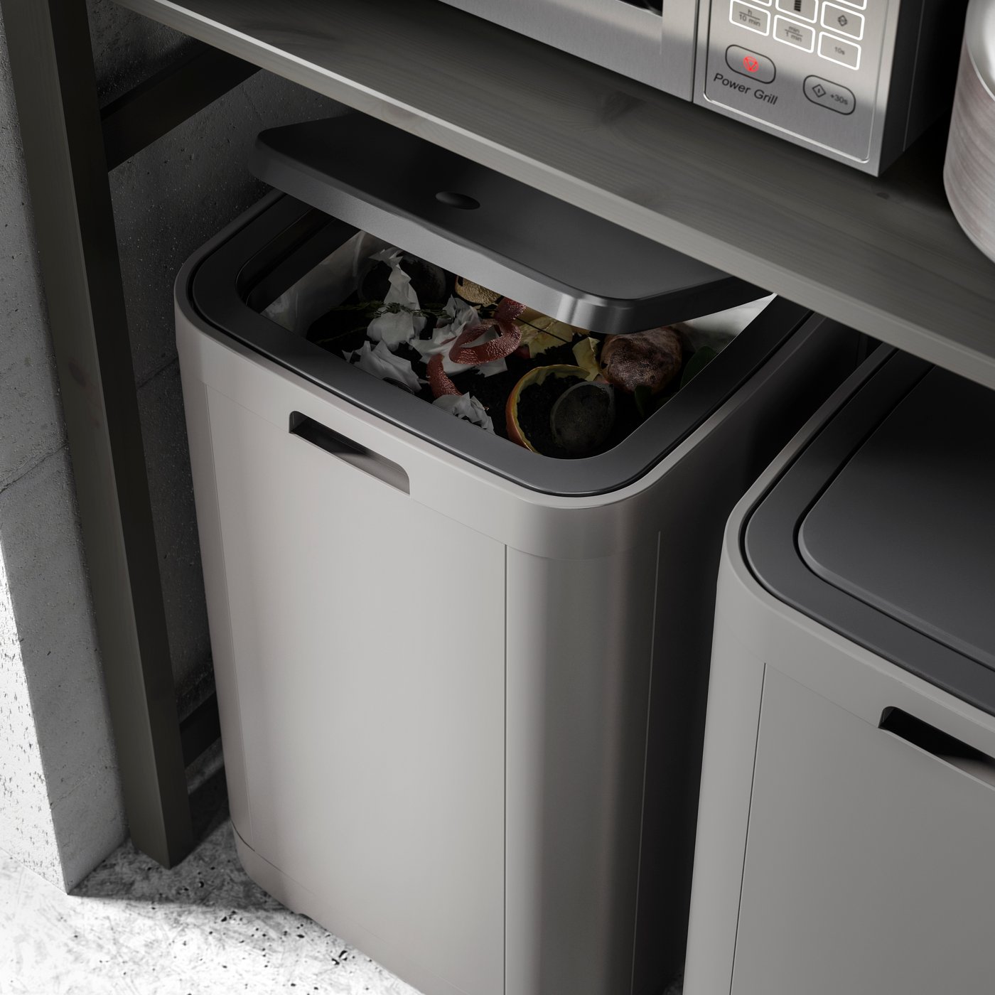 GIGANTISK affaldsspande brugt som affaldssortering